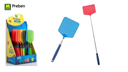 Pala matamoscas telescópica